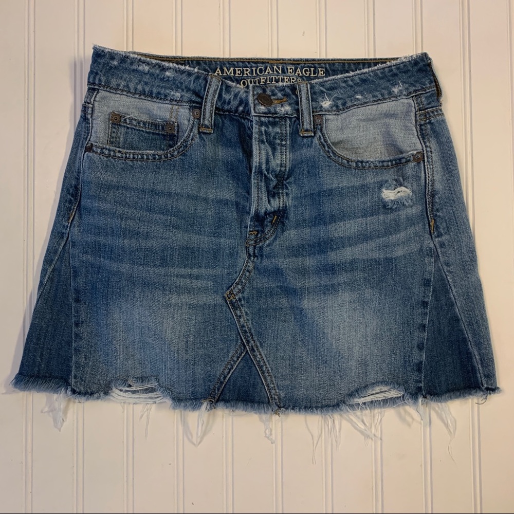AEO Denim Mini Skirt & H&M White Denim Shorts - Picture 2 of 12